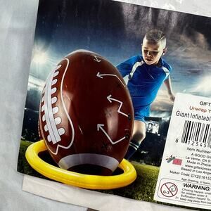 Giant Inflatable Football and Tee 40" Party Outdoor Play Sports Theme Brown NIP